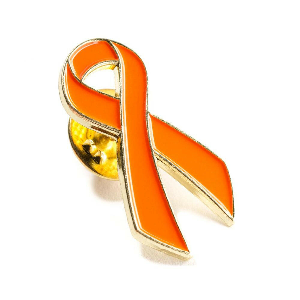 Solid Color, Simple Orange Awareness Ribbon Lapel Pin - Order Now ...