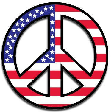 Peace Sign Car Magnet - Red, White & Blue - Support Store