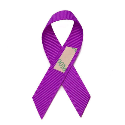 Peel & stick purple grosgrain awareness ribbons - 10 pack - Support Store