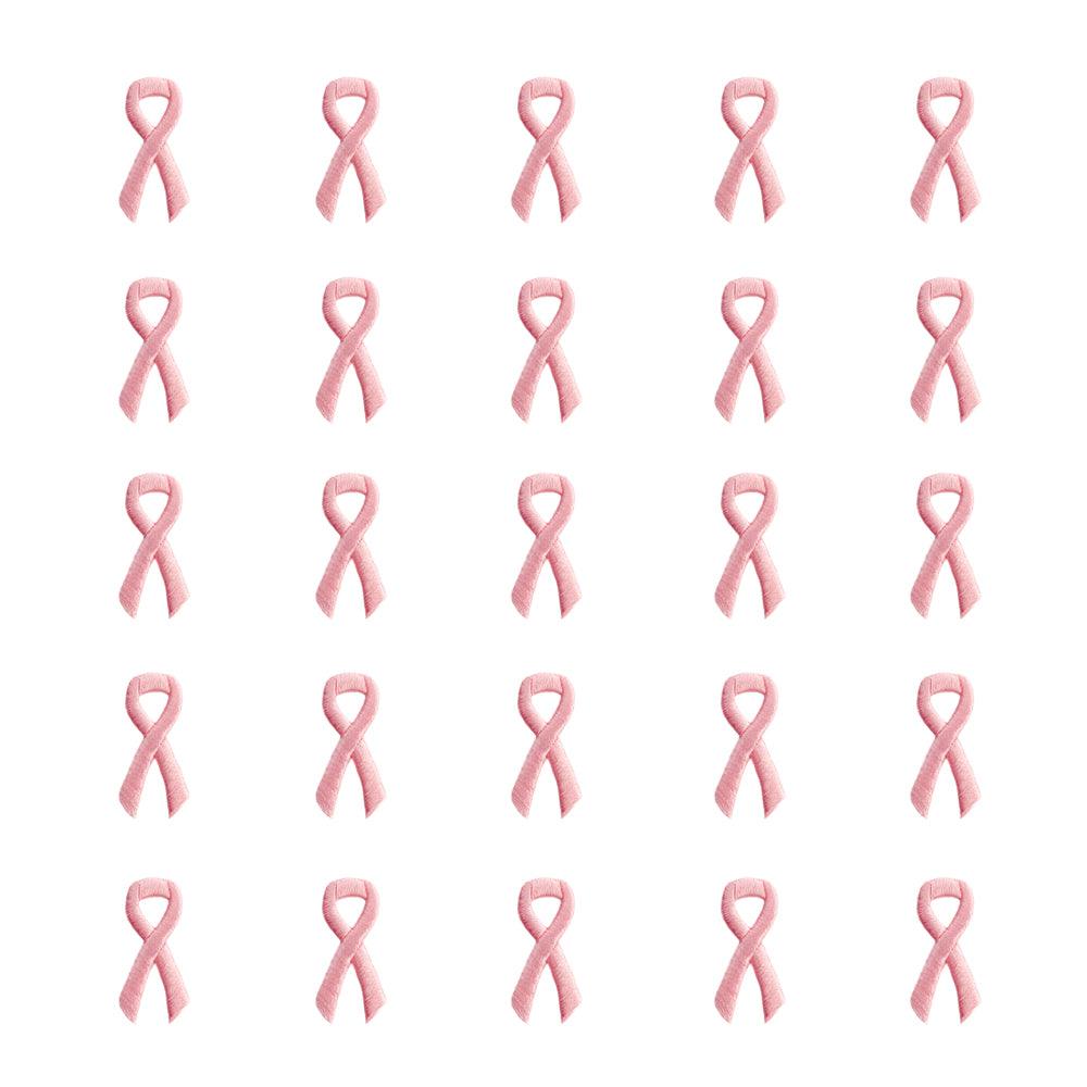 Pink Ribbon Embroidered Stick-ons - 25-pack - Support Store