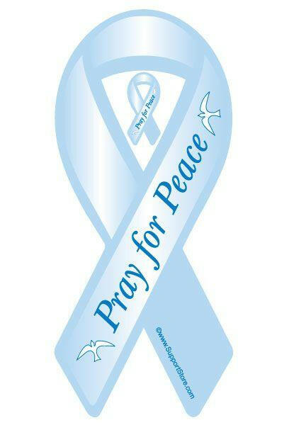Pray for Peace Ribbon Car Magnet - Support Store