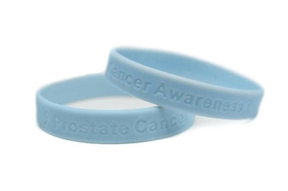 Prostate Cancer Awareness Light Blue Rubber Bracelet Wristband - Adult 8" - Support Store