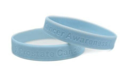 Prostate Cancer Awareness Light Blue Rubber Bracelet Wristband - XL 9" - Support Store