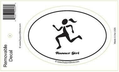 Runner Girl Bumper Sticker Decal - Oval - Support Store