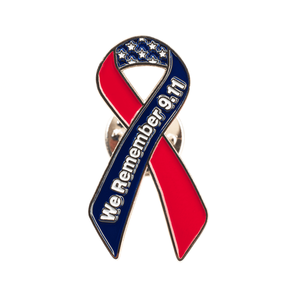 Pink Ribbon September Silver Metal September 11th Ribbon Lapel Pin - Order Now – Support Store