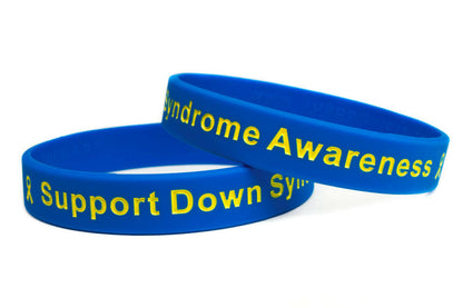 Support Down Syndrome blue and yellow wristband - Youth 7" - Support Store