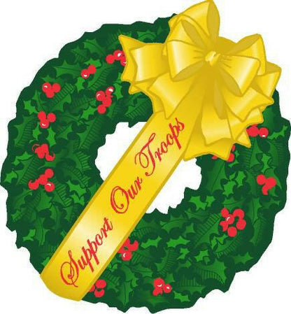 Support Our Troops Christmas Wreath Car Magnet - Support Store