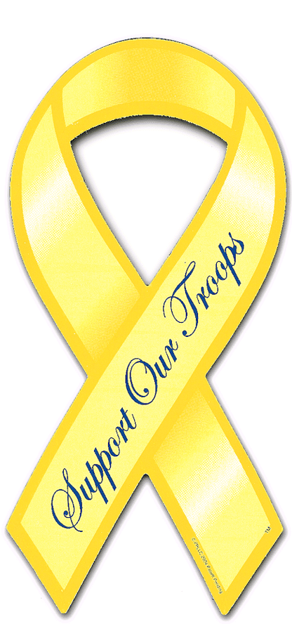 Support Our Troops Ribbon Car Magnet - Script Font - Support Store
