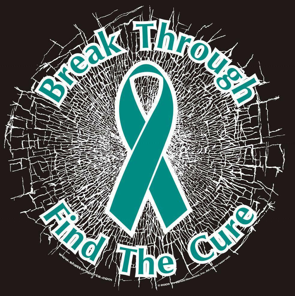 Teal Break Through...Find The Cure! Static Window Cling - Buy Now ...