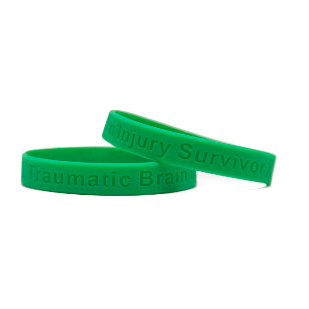 Traumatic Brain Injury Survivor green wristband - Adult 8" - Support Store