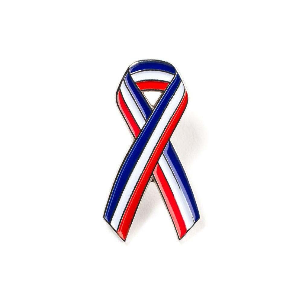 Multi Coloured Ribbon Pin USA American Red White Blue Ribbon Lapel Pin - Buy Now – Support Store